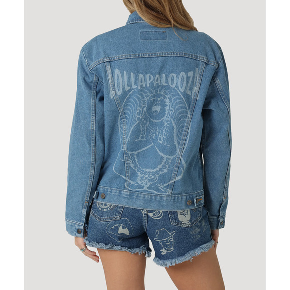 Wrangler X Lollapalooza 75th Anniversary Denim Jean Jacket NWT Size M - Picture 2 of 11